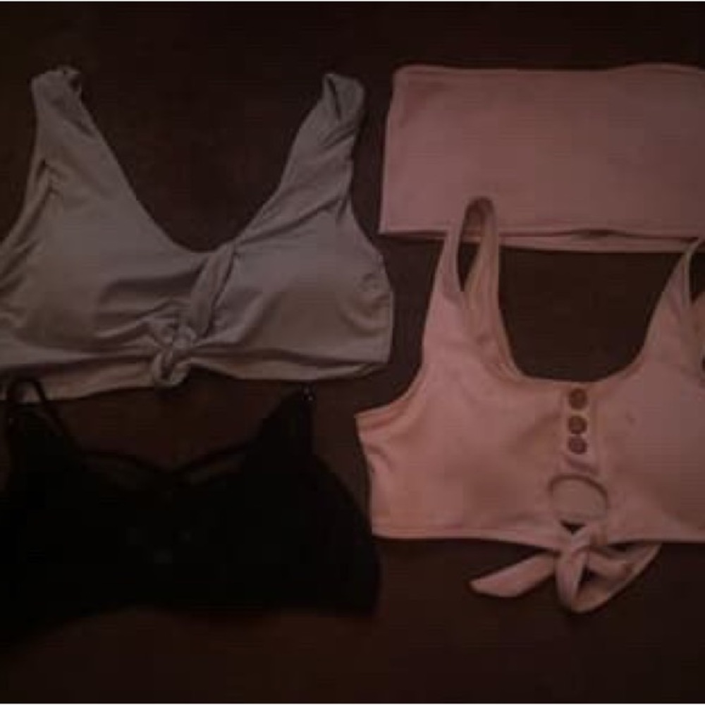 Stylish Women's Bralette Set - Black, White, Pink